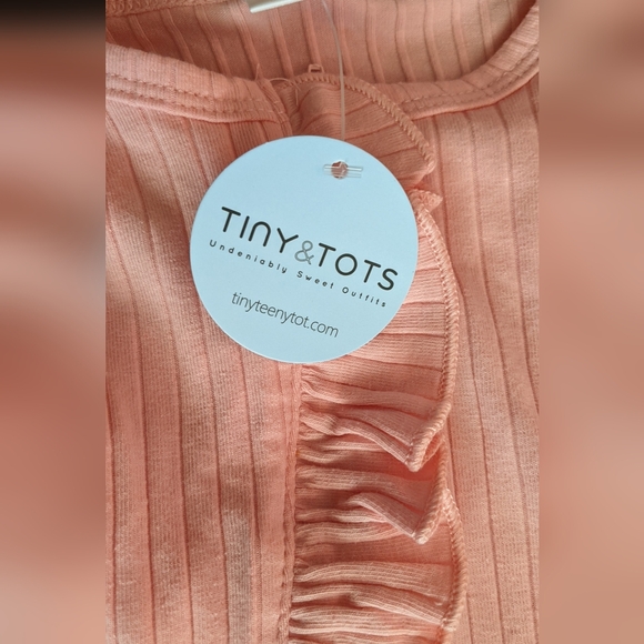 Pink Ruffled Baby One Piece Footie. - Picture 3 of 8